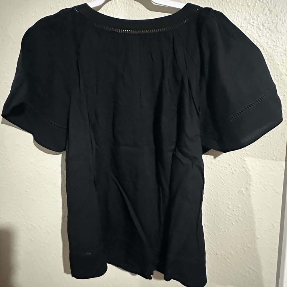 Old Navy Linen Blend Cropped Boho Blouse M NWT - Picture 3 of 3